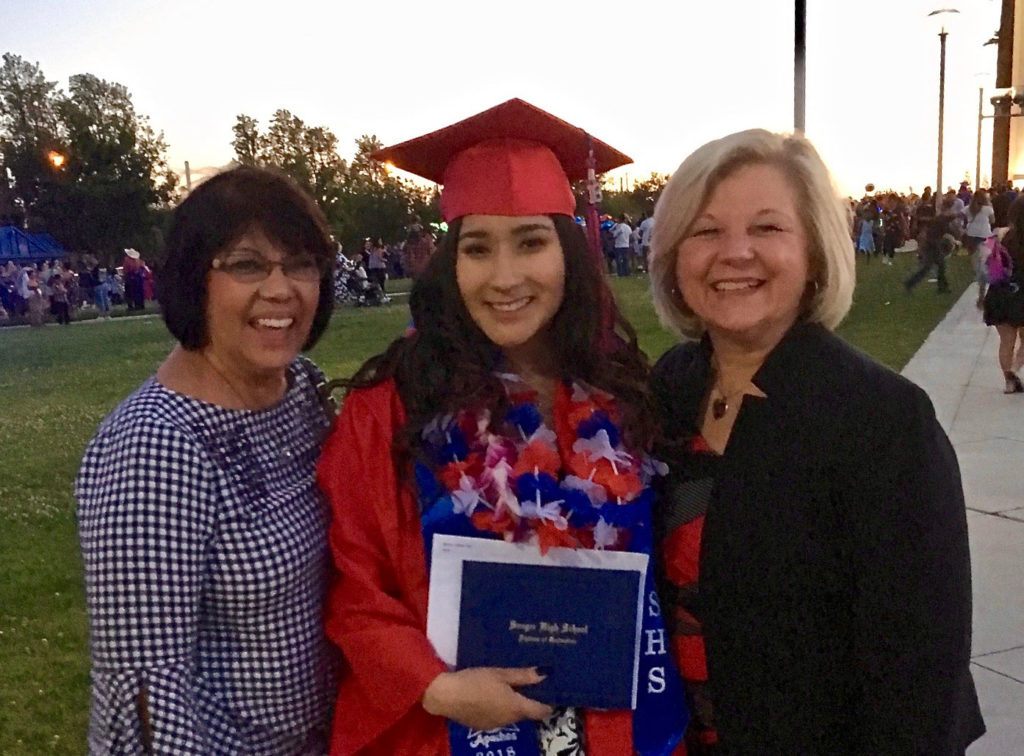Marcy with graduating student